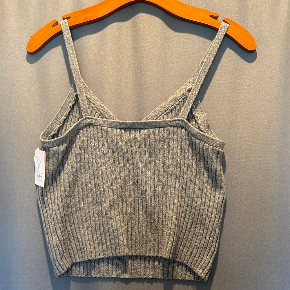 Auden Ribbed V-Neck Knit Camisole - Light Gray - Picture 4 of 4